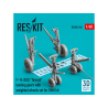 ResKit kit d'amelioration Avion RSU48-0262 Trains d'atterrissage F-14 (B,D) Tomcat avec jeu de roues lestées pour kit GWH 1/48