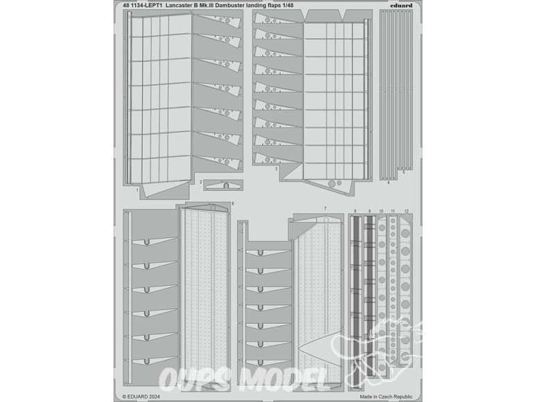 EDUARD photodecoupe avion 481134 Volets d'atterrissage Lancaster B Mk.III Dambuster Hk Models 1/48