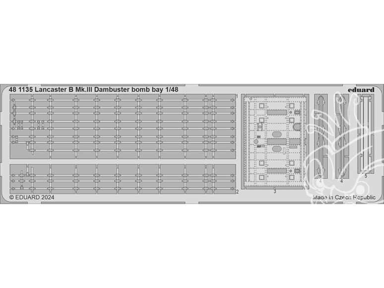 EDUARD photodecoupe avion 481135 Baie de bombe Lancaster B Mk.III Dambuster Hk Models 1/48