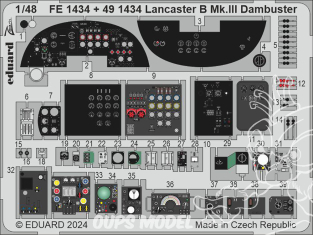 EDUARD photodecoupe avion 491434 Cockpit Lancaster B Mk.III Dambuster Hk Models 1/48