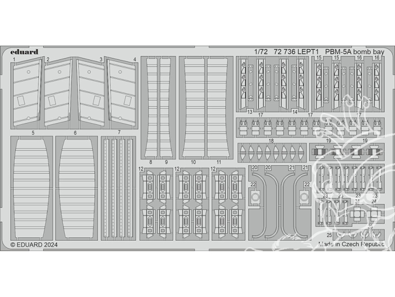 Eduard photodecoupe avion 72736 Baie de bombe PBM-5A Academy 1/72