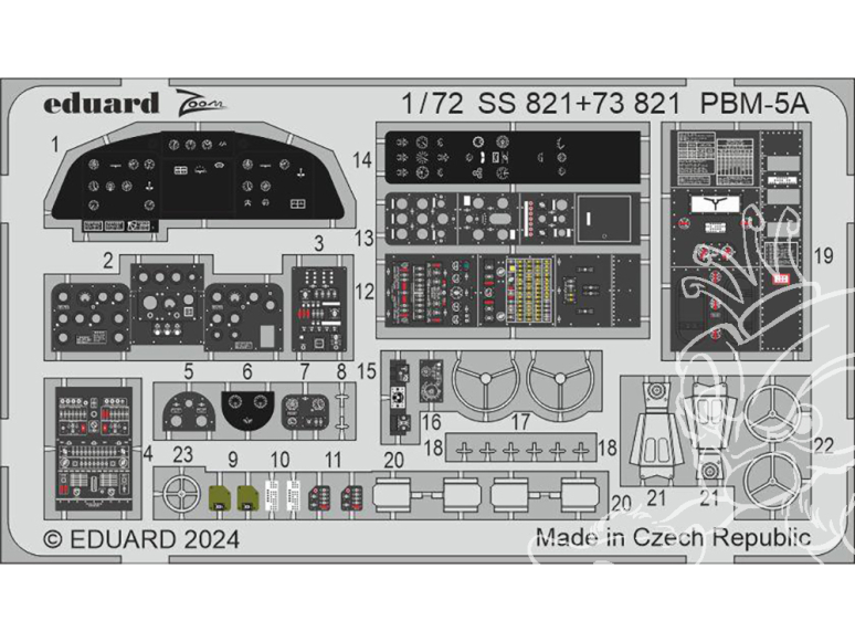 Eduard photodecoupe avion 73821 Intérieur PBM-5A Academy 1/72