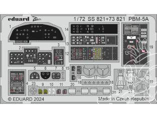 Eduard photodecoupe avion SS821 Zoom intérieur PBM-5A Academy 1/72