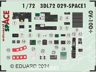 Eduard Space décalques 3D 3DL72029 OV-10D+ Icm 1/72