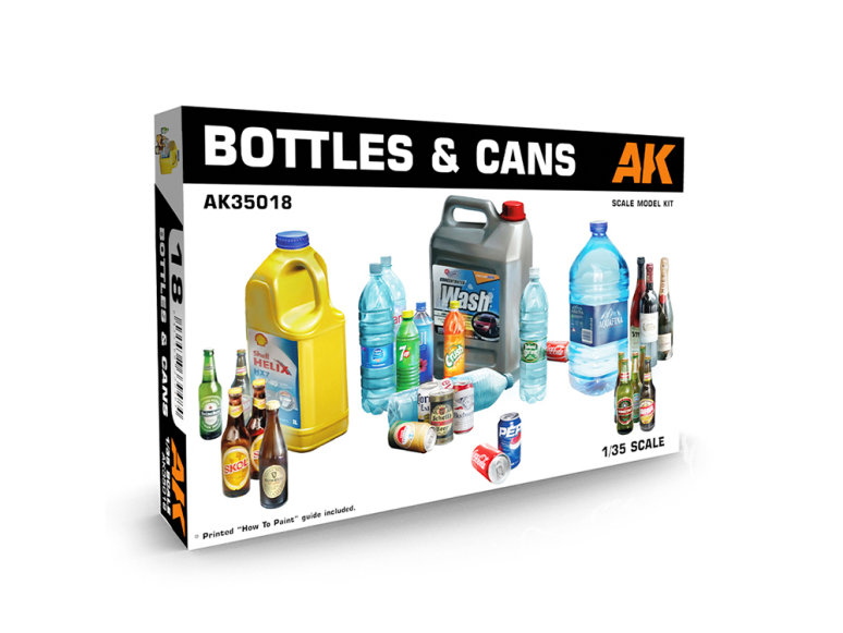 AK interactive ak35018 BOUTEILLES ET CANETTES 1/35