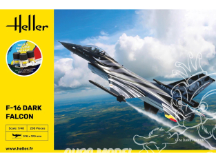 Heller maquette avion 35411 F16 Darck Belgian Air force inclus colle et peintures 1/48