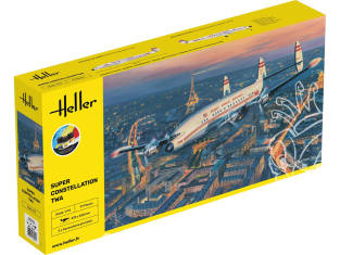 Heller maquette avion 58391 STARTER KIT Super Constellation TWA inclus peintures principale colle pinceau 1/72