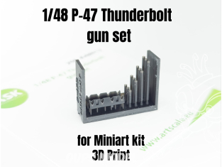 ASK Art Scale Kit accessoire A48012 Gun set P-47 Thunderbolt Mini Art 1/48
