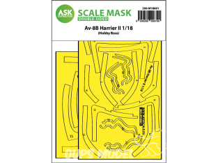 ASK Art Scale Kit Mask M18001 AV-8B Harrier II Hobby Boss Recto Verso 1/18