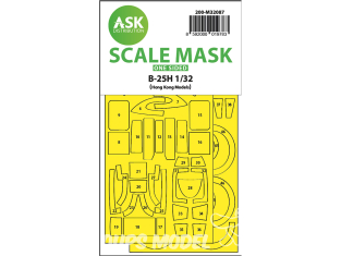 ASK Art Scale Kit Mask M32087 B-25H HK Models Recto 1/32