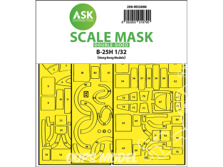 ASK Art Scale Kit Mask M32088 B-25H HK Models Recto Verso 1/32