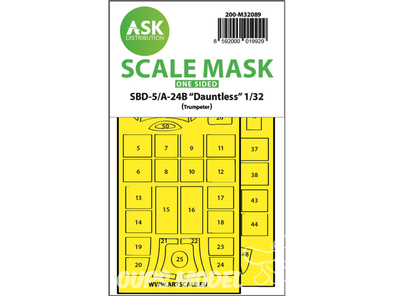 ASK Art Scale Kit Mask M32089 SBD-5A/24B "Dauntless" Trumpeter Recto 1/32