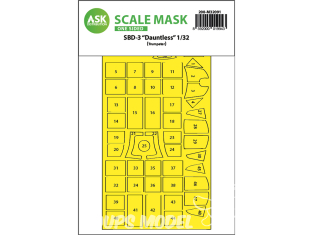 ASK Art Scale Kit Mask M32091 SBD-3 "Dauntless" Trumpeter Recto 1/32