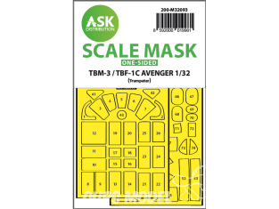 ASK Art Scale Kit Mask M32093 TBM-3 / TBF-1C Avenger Trumpeter Recto 1/32
