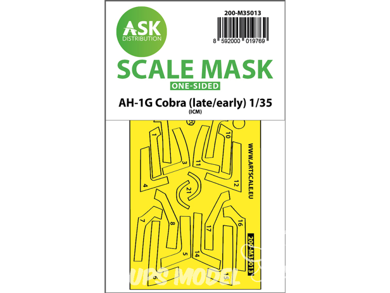 ASK Art Scale Kit Mask M35013 AH-1G Cobra (Late/Early) Icm Recto 1/32