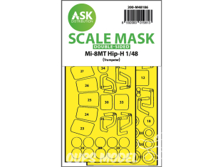 ASK Art Scale Kit Mask M48186 Mi-8MT Hip-H Trumpeter Recto Verso 1/48