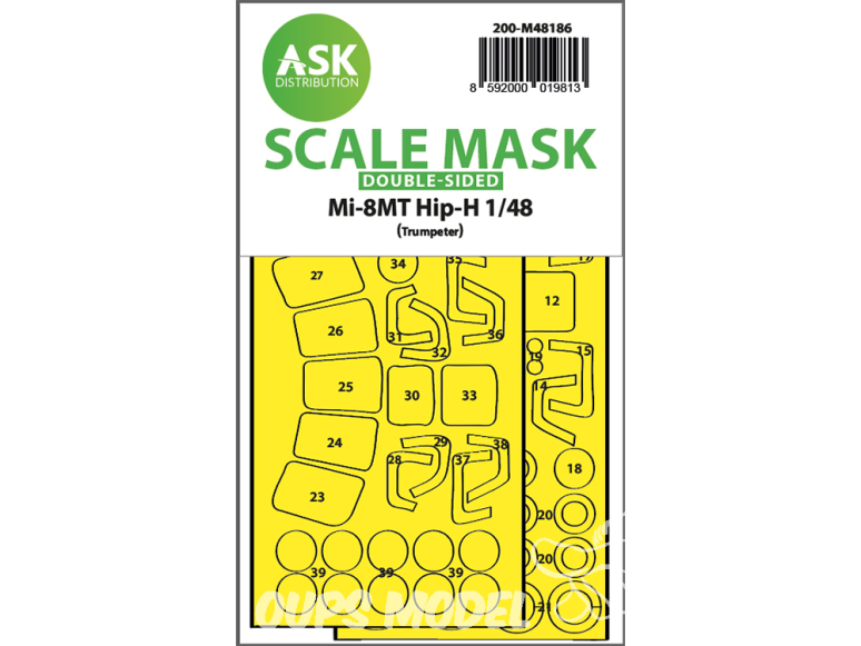 ASK Art Scale Kit Mask M48186 Mi-8MT Hip-H Trumpeter Recto Verso 1/48