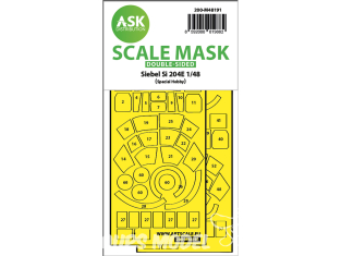 ASK Art Scale Kit Mask M48191 Siebel Si 204E Special Hobby Recto Verso 1/48