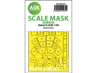 ASK Art Scale Kit Mask M48192 Siebel Si 204E Special Hobby Recto 1/48