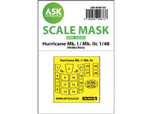 ASK Art Scale Kit Mask M48195 Hurricane Mk.I / Mk.IIc Hobby Boss Recto 1/48