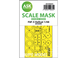 ASK Art Scale Kit Mask M48201 F6F-5 Hellcat Eduard Recto Verso 1/48