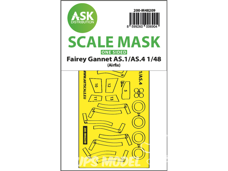 ASK Art Scale Kit Mask M48209 Fairey Gannet AS.1 / AS.4 Airfix Recto 1/48