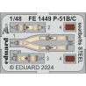 EDUARD photodecoupe avion FE1449 Harnais métal P-51B/C Eduard 1/48