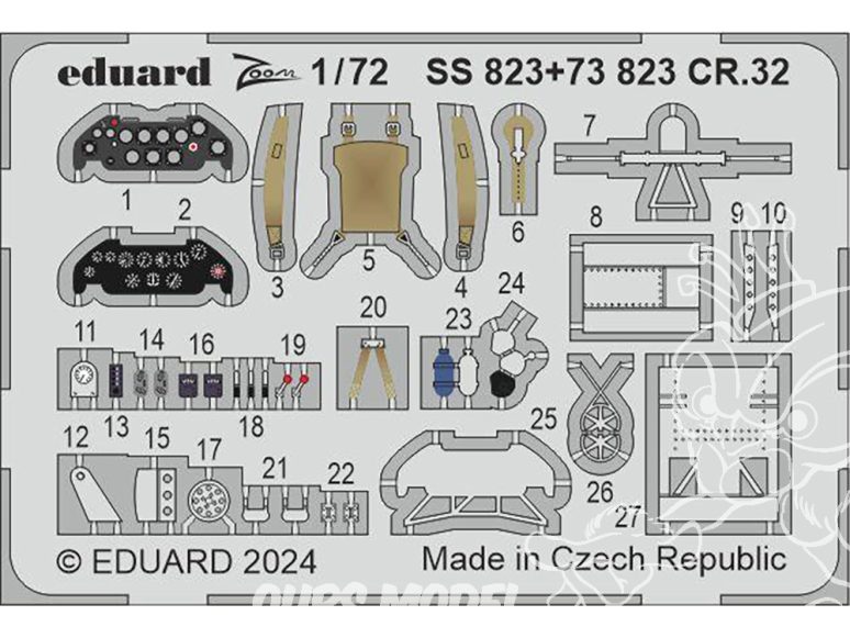 Eduard photodecoupe avion 73823 Amélioration CR.32 Italeri 1/72