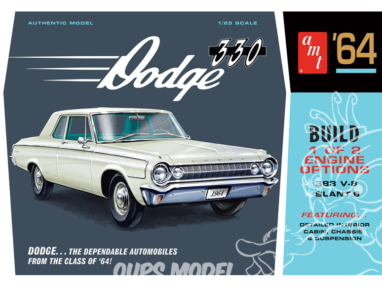 AMT maquette voiture 1366 DODGE 330 1964 1/25