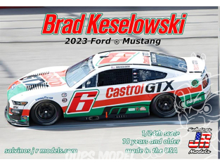 JR Models maquette voiture RFF2023BKDA Brad Keselowski 2023 Castrol GTX Throwback Ford Mustang