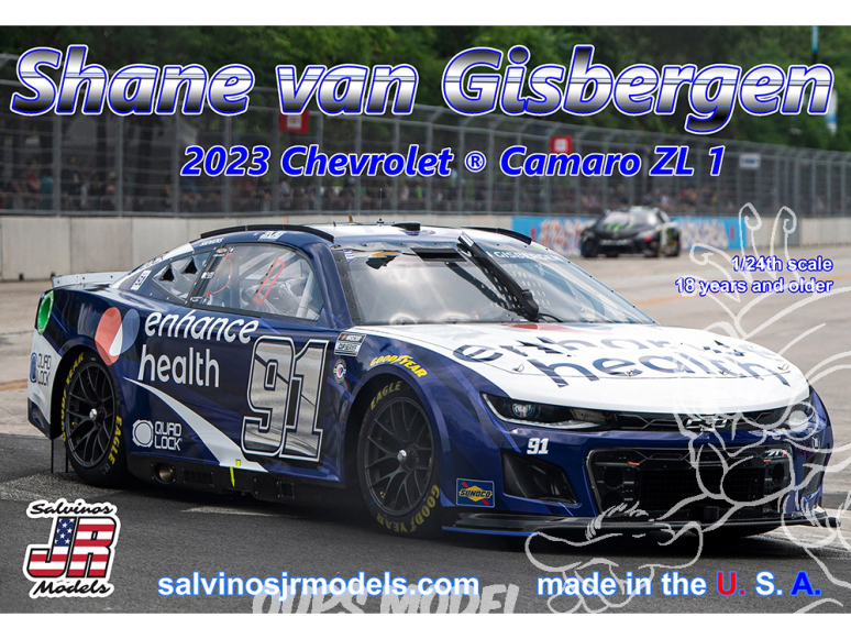 JR Models maquette voiture THC2023SVG Trackhouse Racing 2023 "SVG" Shane Van Gisbergen Chicago Winner.