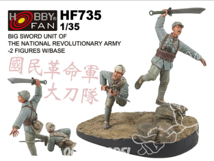 Hobby Fan kit personnages HF735 GRANDE UNITÉ D'ÉPÉE DE L'ARMÉE NATIONALE RÉVOLUTIONNAIRE -2 FIGURINES AVEC BASE 1/35