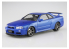 Aoshima maquette voiture 65570 Nissan Skyline GT-R V Spec II BNR34 2000 Pré-peint Bayside Blue 1/24