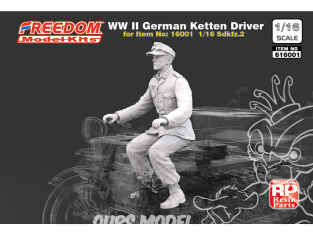 Freedom maquette militaire 616001 Pilote Allemand pour Kettenkraftrad WWII 1/16
