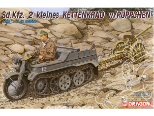 Dragon maquette militaire 6114 Sd.Kfz.2 kleines Kettenkrad avec figurine et canon 1/35