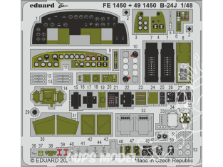EDUARD photodecoupe avion FE1450 Zoom amélioration B-24J Hobby Boss 1/48