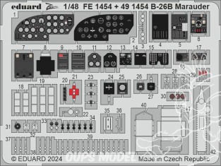 EDUARD photodecoupe avion FE1454 Zoom amélioration B-26B Marauder Icm 1/48