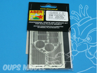 Aber 35G12 Grilles for german tank Sd.Kfz. 182 King Tiger (Porsche Turret) 1/35