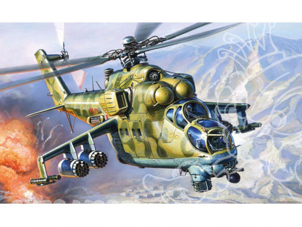 Zvezda maquette helicoptere 7403 Mil Mi-24 1/144