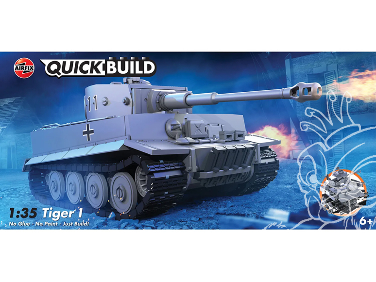 Airfix maquette voiture J6041 QUICKBUILD (idem que lego) Tiger I 1/35