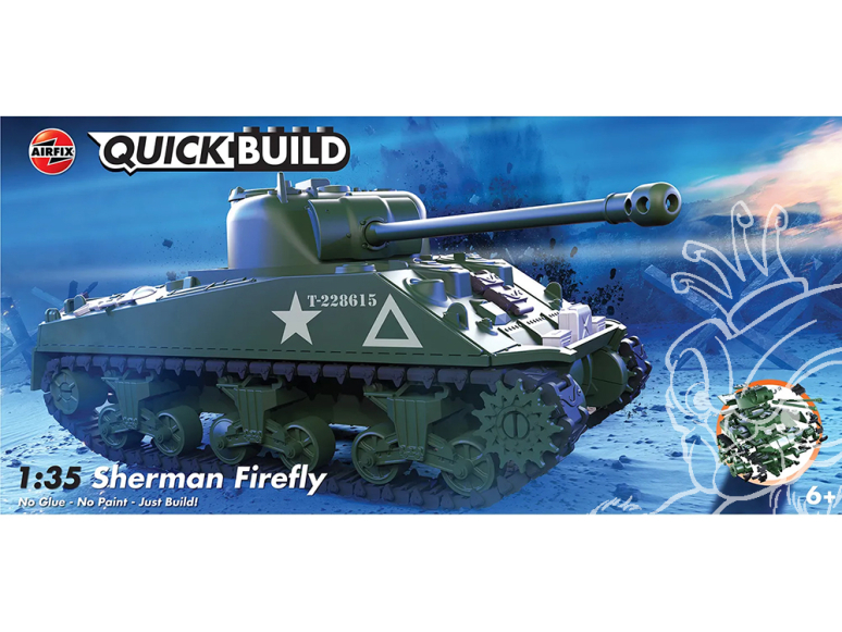 Airfix maquette voiture J6042 QUICKBUILD (idem que lego) Sherman Firefly 1/35