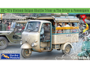 Gecko Models maquettes militaire 35GM0111 Tricycle à moteur Taxi Saigon des années 60 à 70 avec figurines1/35