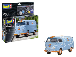 Revell maquette voiture 67726 Model Set VW T1 panel van (livrée Gulf) Maquette Revell avec accessoires de base 1/24