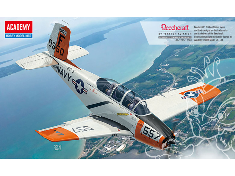 Academy maquette avion 12361 USN Beechcraft T-34 B Mentor "VT-5 Training Ari Wing" 1/48