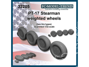FC MODEL TREND accessoire résine 32205 Roues lestées PT-17 Stearman 1/32