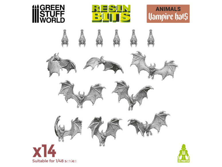 Green Stuff 12298 Set imprimé en 3D - Chauves Souris Vampires 1/48