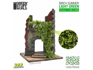 Green Stuff 4648 Feuillage lierre miniature - Bouleau Vert clair - Large 1/35
