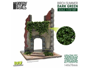 Green Stuff 4647 Feuillage lierre miniature - Bouleau vert foncé - Petit 1/35