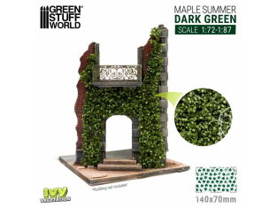 Green Stuff 4639 Feuillage lierre miniature - Érable vert foncé - Petit 1/72