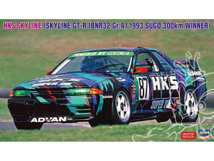 Hasegawa maquette voiture 20670 HKS Skyline (Skyline GT-R [spécification BNR32 Gr.A] vainqueur du SUGO 300 km 1993) 1/24